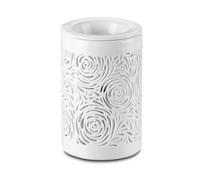 Zen'Aroma Quemador de Cera perfumada Calorya nº 8 - Quema de Perfume eléctrico para Fondant Perfumado - Lámpara de Perfume con Taza extraíble - Cerámica con decoración Calada e iluminación Ambiental