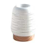 Zen'Arôme Calorya n°16 - Quemador eléctrico de Cera aromática - Quemador de Aroma de Calor Suave - Cerámica con decoración Calada e iluminación Ambiental - H 21,5 cm