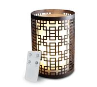 Zen'Arôme - Difusor de aceites esenciales Vela - Difusor ultrasónico de aire frío aromaterapia - Difusor eléctrico con mando a distancia - Iluminación LED con efecto vela - Metal, Vidrio