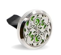 Zen'Arôme Difusor de perfume para coche Clip'aroma, ambientador de coche para perfume y aceite esencial, acero inoxidable, clip en rejilla de ventilación, diseño de ángel + 5 buvards reutilizables