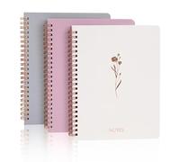 ZenBeya Lindo cuaderno en espiral A5, diario estético en espiral para mujeres y niñas con bolsillo y páginas rayadas, 8 mm, 160 páginas/80 hojas, cuaderno de notas encuadernado con alambre para el