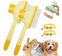 Zenbrush Cat Comb, Zen Brush For Cats - Removes Fur & Relieves Pain, Self-Cleaning Pet Comb Grooming Brush with Release Button, Ultra-Soft Rounded Comfort Tips, for Massaging/Cleaning Hair (2-Yellow)