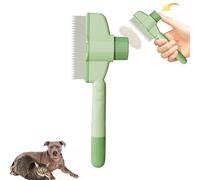 Zenbrush Cat Comb, Zen Brush For Cats, Self Cleaning Pet Comb Grooming Brush with Release Button (Green)