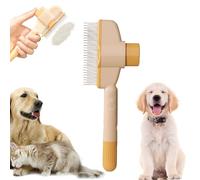 Zenbrush Cat Comb, Zen Brush for Cats, Self-Cleaning Pet Flea Comb Grooming Brush, Catdogcomb Pet Grooming for Massaging and Cleaning Shedding Hair (Yellow)