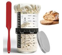 Zencantorous Kit De Tarro De Masa Madre, 730 ml Tarros De Masa Madre, Kit De Inicio De Masa Madre Con Termómetro, Para La Panadería y La Fermentación, Adecuado Para Principiantes y Panadería Casera
