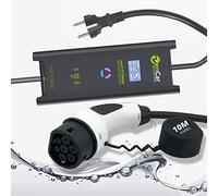 Zencar 10m Cargador EVSE Tipo 2 Schuko 230V Coche eléctrico 3,6kW Caja de Carga conmutable 6A/8A/10A/12A/16A Cable Compatible: GLE500e E-Tron 3/S/X/Y ID.3 i3 ZOE Kona Leaf I-Pace 330e/530e/740e etc.