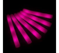 Zenda Club - Juego de 40 palos luminosos LED 48 cm - Color Rosa - Espuma de alta calidad - 3 modos (fijo/clap/Flash) - Palos para fiestas, conciertos, bodas, cumpleaños - Autonomía 8 H