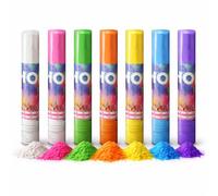 ZENDA CLUB - Juego de 7 cánones de polvo Holi - 7 colores intensos - blanco, rosa, verde, naranja, amarillo, azul, púrpura - Canon Holi no tóxico - efecto fiesta y festival - uso exterior - 30 cm