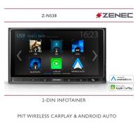 ZENEC Z-N538 2-Din Radio Coche, Infotainer, Sistema Multimedia Pantalla Tácti...
