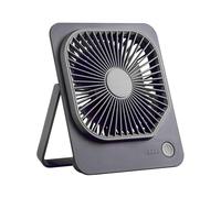 Zeneka Ventilador de Mesa Portátil USB Recargable 1200mAh | 4 Velocidades |Silencioso | Ideal Oficina Escritorio Camping y Viaje | Compacto y Ligero | Gris Oscuro