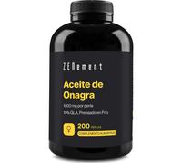 Aceite de Onagra 1000 mg por perla | Síntomas de la Menstruación, Mantenimiento Piel y Huesos, 200 Perlas | 10% GLA, Prensado en frío, con Vitamina E | Suplemento de Perlas Omega 6 de Ácido Linoleico