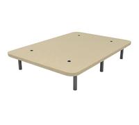 Zenex - Base Tapizada 3D 135 x 190 Beige Extra Resistente con Gran Estabilidad y Barras de Refuerzo, Incluye 6 Patas metálicas roscadas de 25cm