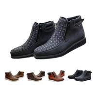 Zenfaze Handcrafted Western Cowboy Boots, Zenfaze Orthopedic Shoes for Men, With Double Side Zipper (black,47)