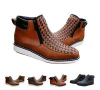 Zenfaze Handcrafted Western Cowboy Boots, Zenfaze Orthopedic Shoes for Men, With Double Side Zipper (brown,42)