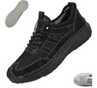 Zenfaze Orthopedic Shoes for Men, Men's Slip-On, Breathable Hollow Mesh, Arch Support Light Non-Slip, for Sports, Hiking (Black,43)
