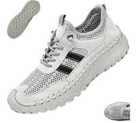 Zenfaze Orthopedic Shoes for Men, Men's Slip-On, Breathable Hollow Mesh, Arch Support Light Non-Slip, for Sports, Hiking (Gray,45)