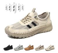 Zenfaze Orthopedic Shoes for Men, Zenfaze Slip On Orthopedic Hiking Shoes, Arch Support, Breathable Mesh Elastic Laces (43,Sand)