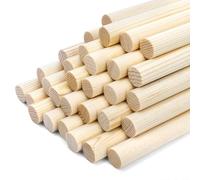 ZENFUN Paquete de 50 varillas de madera, 30 cm x 12 mm de diámetro, varillas de madera sin terminar para manualidades, palos de madera maciza para manualidades, bricolaje, macramé