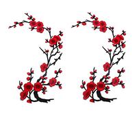 zeng 2 parches bordados de rosas para coser o bordar, parches para vaqueros, cuello, pecho, ropa, bolsos, costura, manualidades