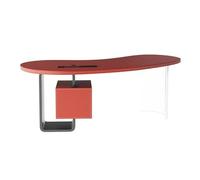 Zeng25liangOu-12 Espacioso Escritorio de Oficina Rojo con Forma anacardo, Almacenamiento y Estructura Estable, Escritorio Ejecutivo Moderno Tomas Corriente Escritorio de Juegos(S)