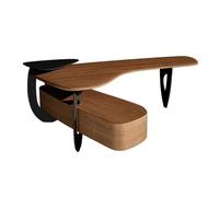 Zeng25liangOu-12 Espacioso Escritorio Ejecutivo Moderno y Lujoso de Madera Fresno, Mesa Escritura esquinera Grande con Armario Lateral Escritorio de Juegos(M)