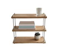 Zeng25liangOu-12 estantes de Esquina Estantería Abierta de Madera 3 Niveles con Estante Almacenamiento Varilla roscada Acero Inoxidable for Oficina en casa Unidades de visualización(Grande)