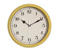 Zeng25liangOu-12 Fácil de Leer Reloj de Pared nórdico Vintage de 11 Pulgadas con Cubierta de Vidrio, Funciona con Pilas y sin tictac.(Yellow)