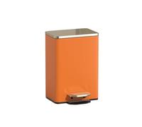 Zeng25liangOu-12 Papelera compacta Contenedor de reciclaje for el hogar for la cocina Cubo interior extraíble Pedal cierre suave(Orange)