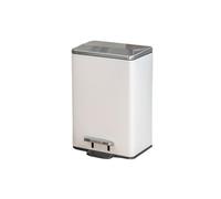 Zeng25liangOu-12 Papelera compacta Cubo de basura cocina acero inoxidable con tapa cierre suave y forro extraíble for el hogar la oficina(Blanco)