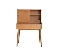Zeng25liangOu-12 tocador de Maquillaje Escritorio de Maquillaje Extensible for Dormitorio Macizo Madera Cerezo for Almacenamiento Que Ahorra Espacio en Apartamentos pequeños