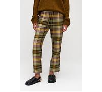 ZENGGI Sydney Pleat Checked Pants Moss Talla: XS | Pantalones Rectos Outlet | Mujer