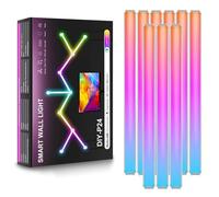 zenggp Barras De Luz RGB Inteligentes, Líneas De Luz LED De Pared Que Funcionan con Smart Life/Tuya Smart/Google/Alexa, con Sincronización De Música, para Sala De Juegos Y Cine En Casa(9 Pack,White)