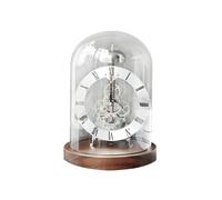 ZengL263NgS Reloj de Escritorio Reloj de Escritorio mecánico Metal y Madera for Oficina, Lujo, for Interiores, Accesorios decoración estética for Dormitorio(Silver)