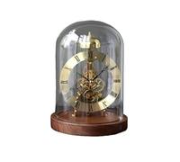 ZengL263NgS Reloj de Escritorio Reloj de Escritorio mecánico Metal y Madera for Oficina, Lujo, for Interiores, Accesorios decoración estética for Dormitorio(Gold)