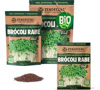 ZenGreens® - Semillas de brócoli ecológico - Elija entre 10g, 200g y 500g - brotes de cime di rapa - germinación de más del 97% - Microgreens