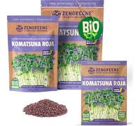 ZenGreens® - Semillas de komatsuna roja ecológico - Elija entre 10g, 200g y 500g - brotes de komatsuna roja - germinación de más del 97% - Microgreens