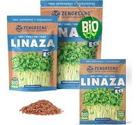 ZenGreens® - Semillas de linaza ecológico - Elija entre 10g, 200g y 500g - brotes de lino - germinación de más del 97% - Microgreens