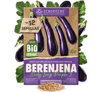 ZenGreens® - Semillas ecológicas de Berenjena (Early Long Purple 3) - Semillas de hortalizas fáciles de cultivar en el jardín, el balcón o el huerto urbano