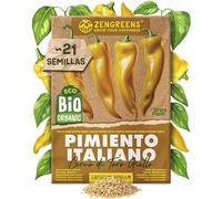 ZenGreens® - Semillas ecológicas de Pimiento Italiano (Cuerno de Toro Amarillo) - Semillas de hortalizas fáciles de cultivar en el jardín, el balcón o el huerto urbano - Pimiento Dulce