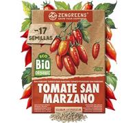 ZenGreens® - Semillas ecológicas de Tomate San Marzano - Semillas de hortalizas fáciles de cultivar en el jardín, el balcón o el huerto urbano - Jitomate Saladette