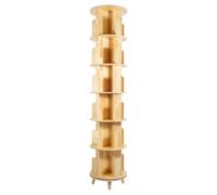 ZENGRICE Estantería giratoria,6 niveles de pantalla giratoria,Estantería de almacenamiento de madera de pie de piso,Gran espacio de almacenamiento,Diseño especial,Almacenamiento Libreros,Souvenirs