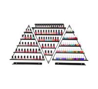 Zengrice - Expositor de esmalte de uñas, triangular de 6 piezas, estantes de pared, color negro, almacenamiento cosmético multicapa, Nail Polish organizador para casa, salón spa