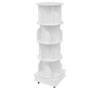 ZENGRICE Librería,4-stöckiges Rund bewegliche Buchorganisator,Bücherregal 360° mit Lenkrollen,stehendes Regal,Prallplatten praktische Griffe,für Aufbewahrung Büchern,Zeitschriften,CDs