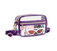 ZENGSING Bolso Bandolera Transparente PVC Bolsos Transparentes Autorizados para Estadios Neceser de Viaje Transparente para Conciertos Eventos Festivales (Morado)