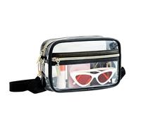 ZENGSING Bolso Bandolera Transparente PVC Bolsos Transparentes Autorizados para Estadios Neceser de Viaje Transparente para Conciertos Eventos Festivales (Negro)