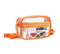 ZENGSING Bolso Bandolera Transparente PVC Bolsos Transparentes Autorizados para Estadios Neceser de Viaje Transparente para Conciertos Eventos Festivales (Naranja)