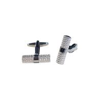 ZENGXJYCQINGJIANG Gemelos Camisa Hombre Gemelos for Hombre Gemelos for Camisa Cilindro Plateado Gemelos de Estilo Tejido de Metal Gemelos
