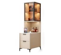 ZENGXJYCQINGJIANG Mesa de Centro Sofá de Madera Maciza, Borde, Tablero Roca, gabinete Lateral, grieta, estantería, Esquina Pared, Almacenamiento mesas auxiliares para Salon