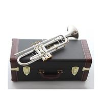 ZENGXUE BB Trumpet Plateado Plateado Llaves De Oro Instrumentos Música Trompetas Profesionales Accesorios De Boquilla Con Estuche Trompeta estudiantil