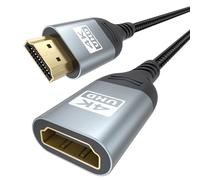 ZeniKon Cable de extensión HDMI de 6 pies, cable extensor HDMI 4K macho a hembra, cable adaptador 4K a 60Hz, 2K, 1080P, ARC, HDR, 3D, compatible con TV Stick, portátil, HDTV, monitor, Xbox, PS5/PS4